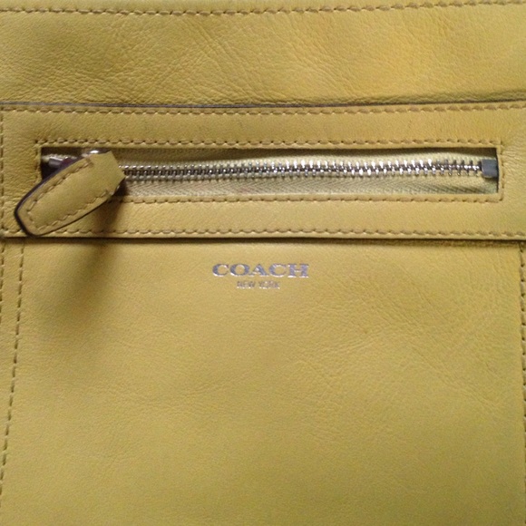 Yellow Coach cross body bag