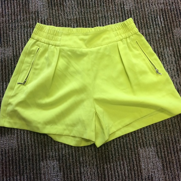 JLO high waist neon green shorts