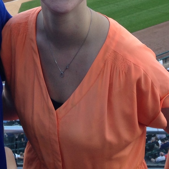 Neon orange Madewell silk dress - Picture 2 of 4