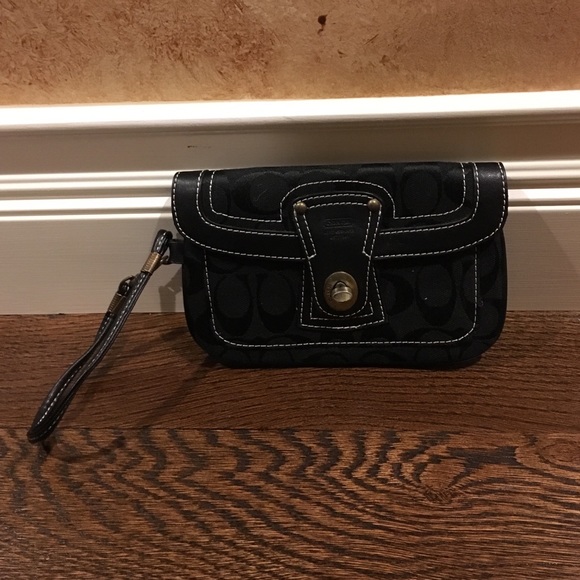 Black coach wristlet