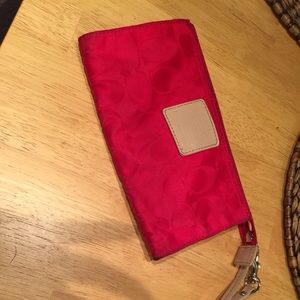 Authentic Coach Magenta Wristlet $12