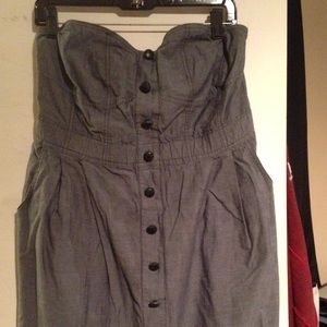 Grey bluish cotton short dress