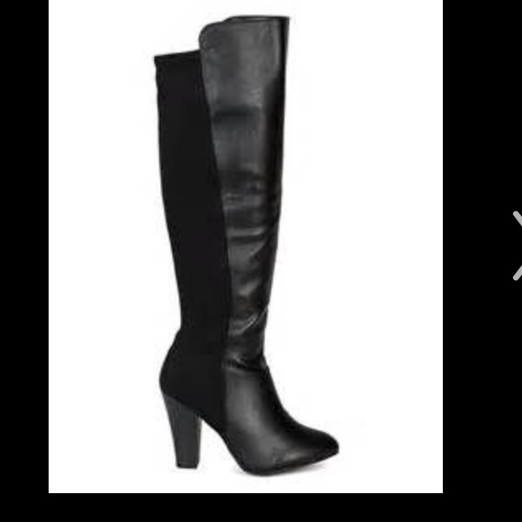 Sold!!!!! Knee high black faux leather/spandex