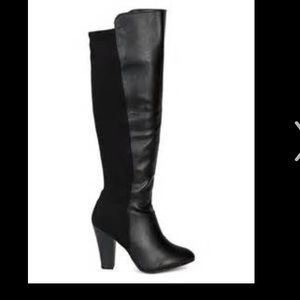 Sold!!!!! Knee high black faux leather/spandex