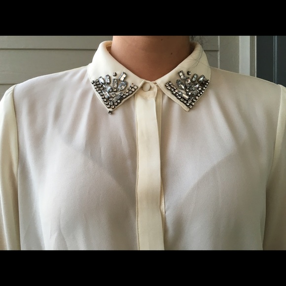 Embellished button up top