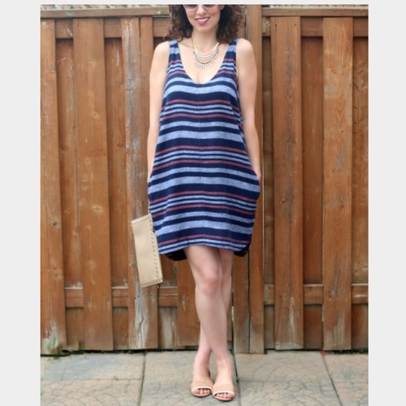 Striped linen dress