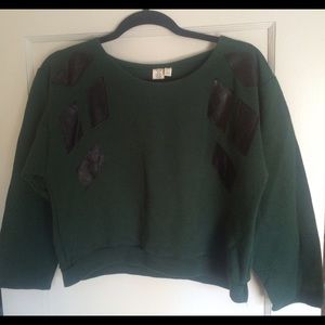 Green crop top sweater