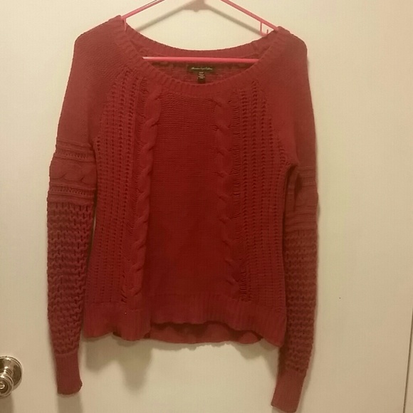 Red knit sweater American Eagle