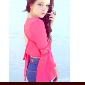 Pink backless crop