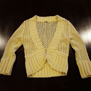 Yellow Crochet Free People Cardigan