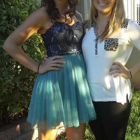 Navy and Light blue homecoming/formal dress