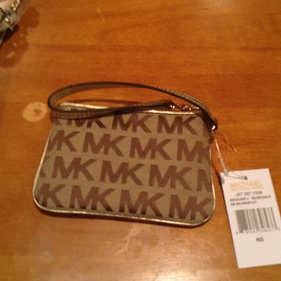 MK logo wristlet