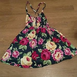 Floral Navy Blue Abercrombie and Fitch Dress