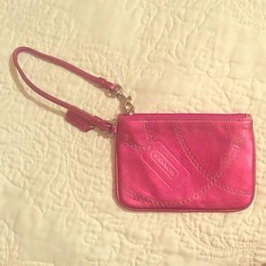 Hot pink coach wristlet