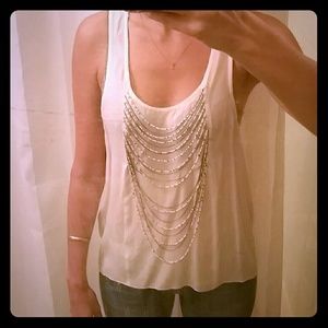 Silk Tank w/ Beaded Detail