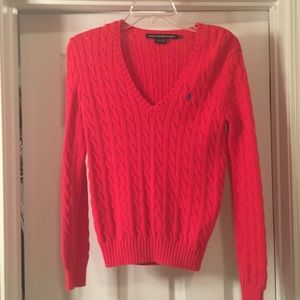 Women's Used...Red Ralph Lauren Polo sweater.