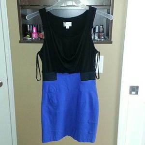 Black and blue body con dress
