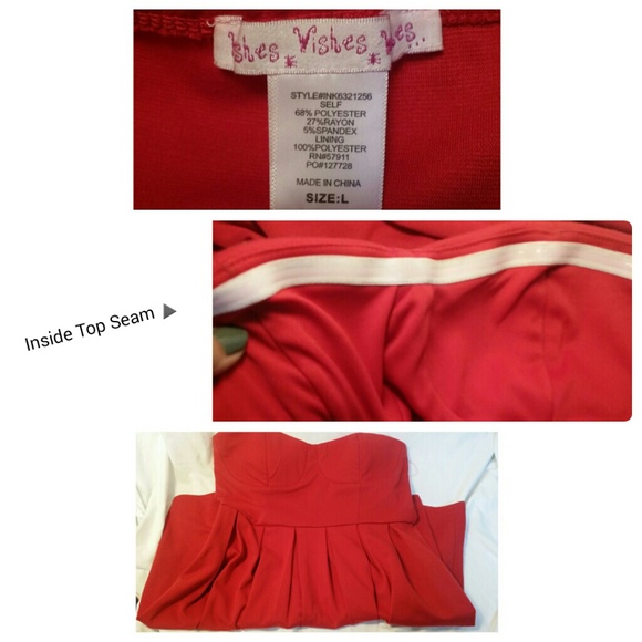 ❤Strapless Red Dress - Picture 3 of 3