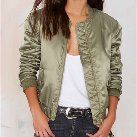 Olive green bomber jacket