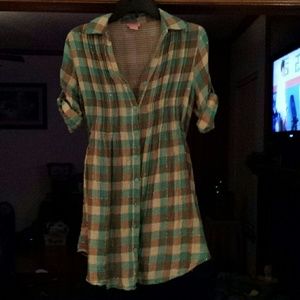 Plaid short sleeve dress