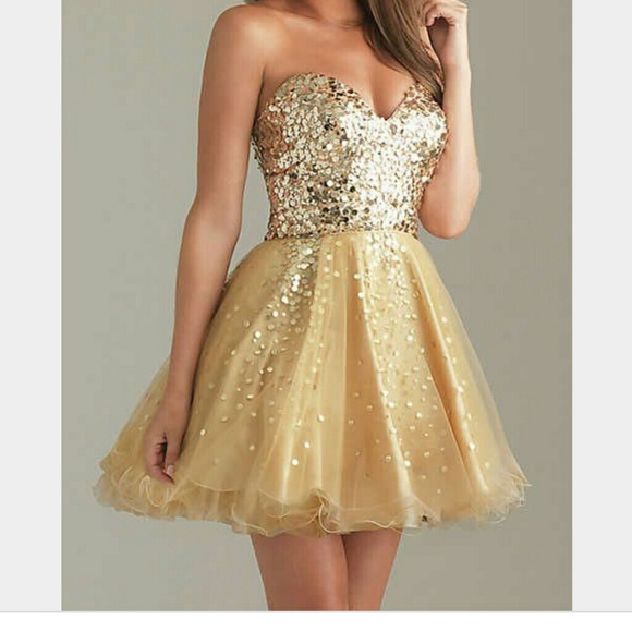 gold hoco dress