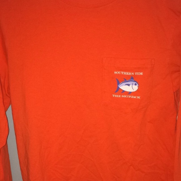 Southern tide orange long sleeve shirt