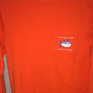 Southern tide orange long sleeve shirt
