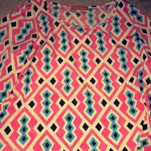 Tribal pink long sleeve top