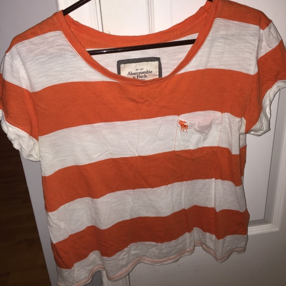 Abercerombie&Fitch short shirt with orange stripes