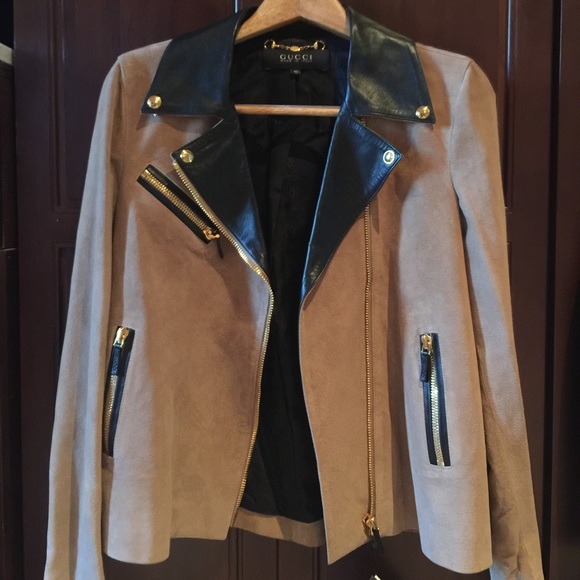 Gucci leather/ suede leather jacket sz 40