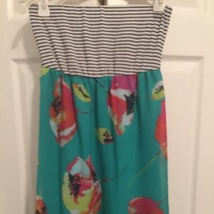 Chiffon strapless maxi dress