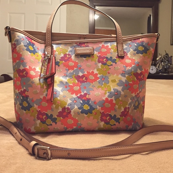 Authentic Coach floral leather purse