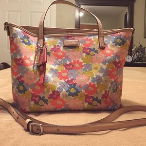 Authentic Coach floral leather purse