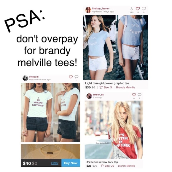 PSA: don't overpay for Brandy Melville tees!