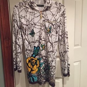 Ed hardy hooded tunic-like sweater