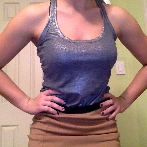 Tops - Metallic racer back tank