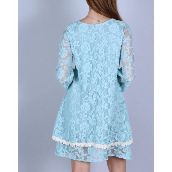 Lace Dress With Crochet Trim - Picture 3 of 4