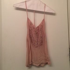 Cute light pink tank with flower details in front