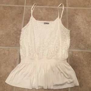 Express Ivory Lace Tank Top Size Small