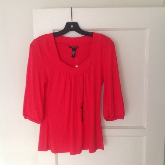 New Banana Republic Dark Coral/ Reddish Orange Top
