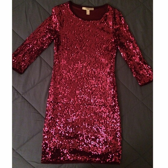 Fuschia Sequins Mini Dress