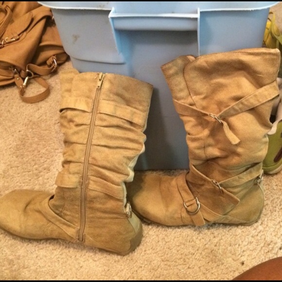 Tan suede boots