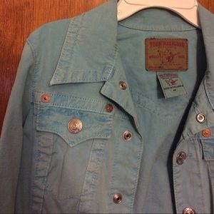 Teal True Religion Light Vintage Inspired Jacket