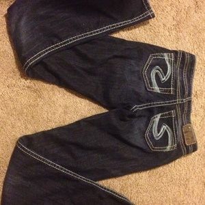 Size 25 Dark wash Silver jeans