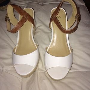White wedge sandals