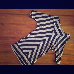 Gray & Black Striped Top