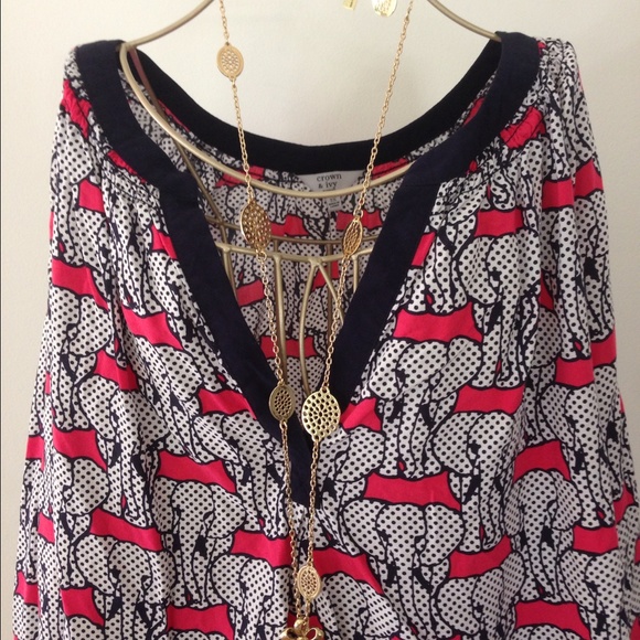 Crown & Ivy Tops - crown & ivy Elephant Motif Peasant Blouse