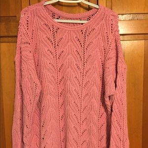 Dusty Rose pink tunic length sweater