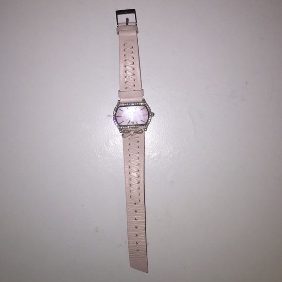 ANNE KLEIN LEATHER WATCH WITH BOW