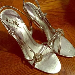 Silver sandles worn once